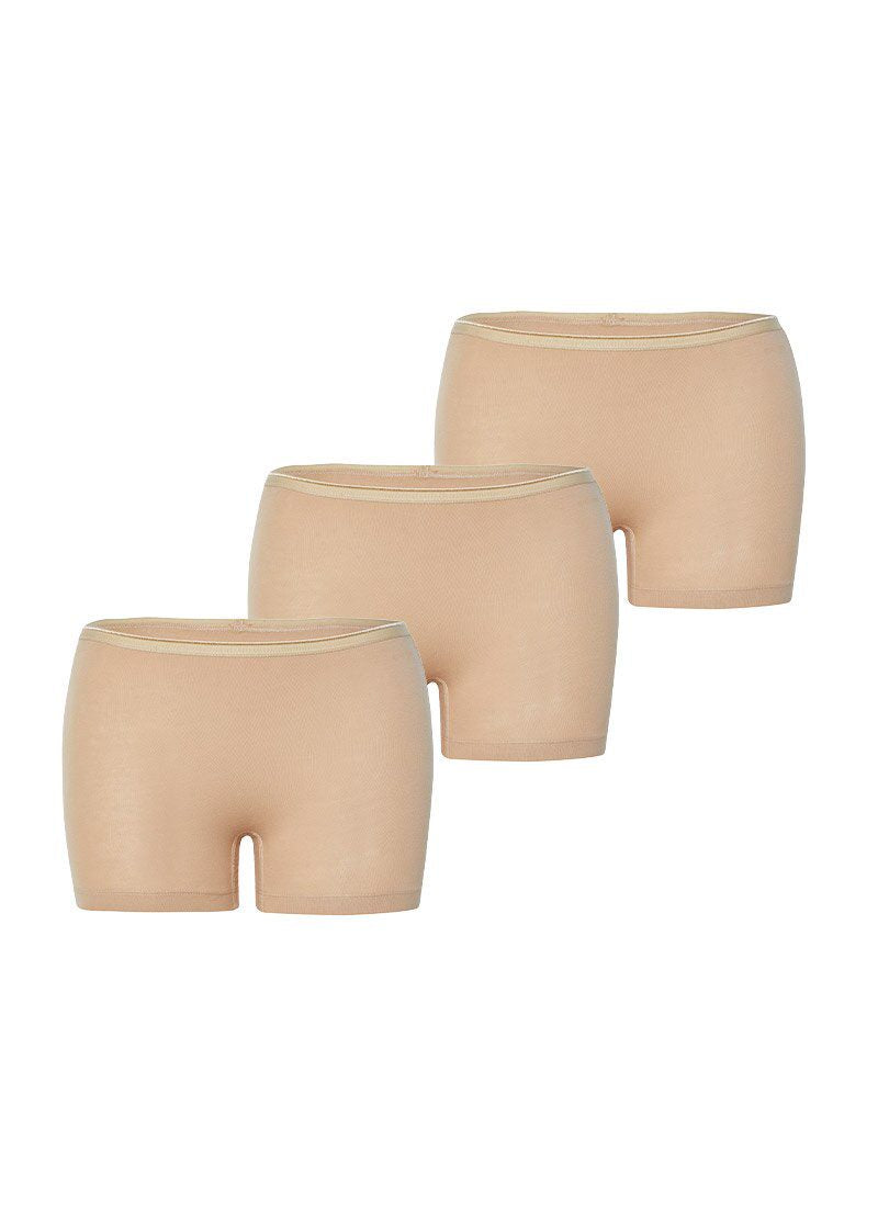 Damen Boxer Shorts 3er Set - Beige
