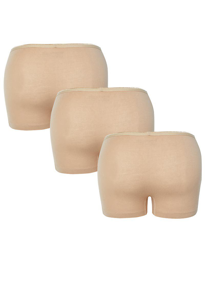 Damen Boxer Shorts 3er Set - Beige