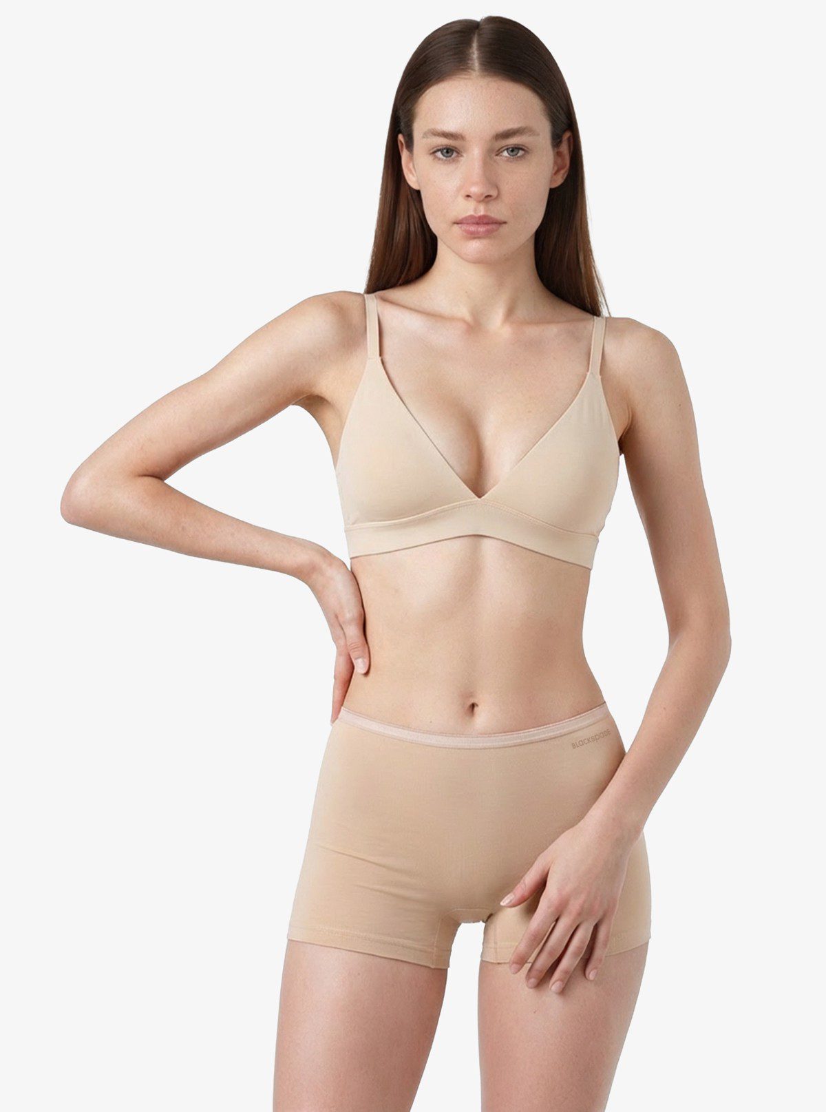 Damen Boxer Shorts 3er Set - Beige