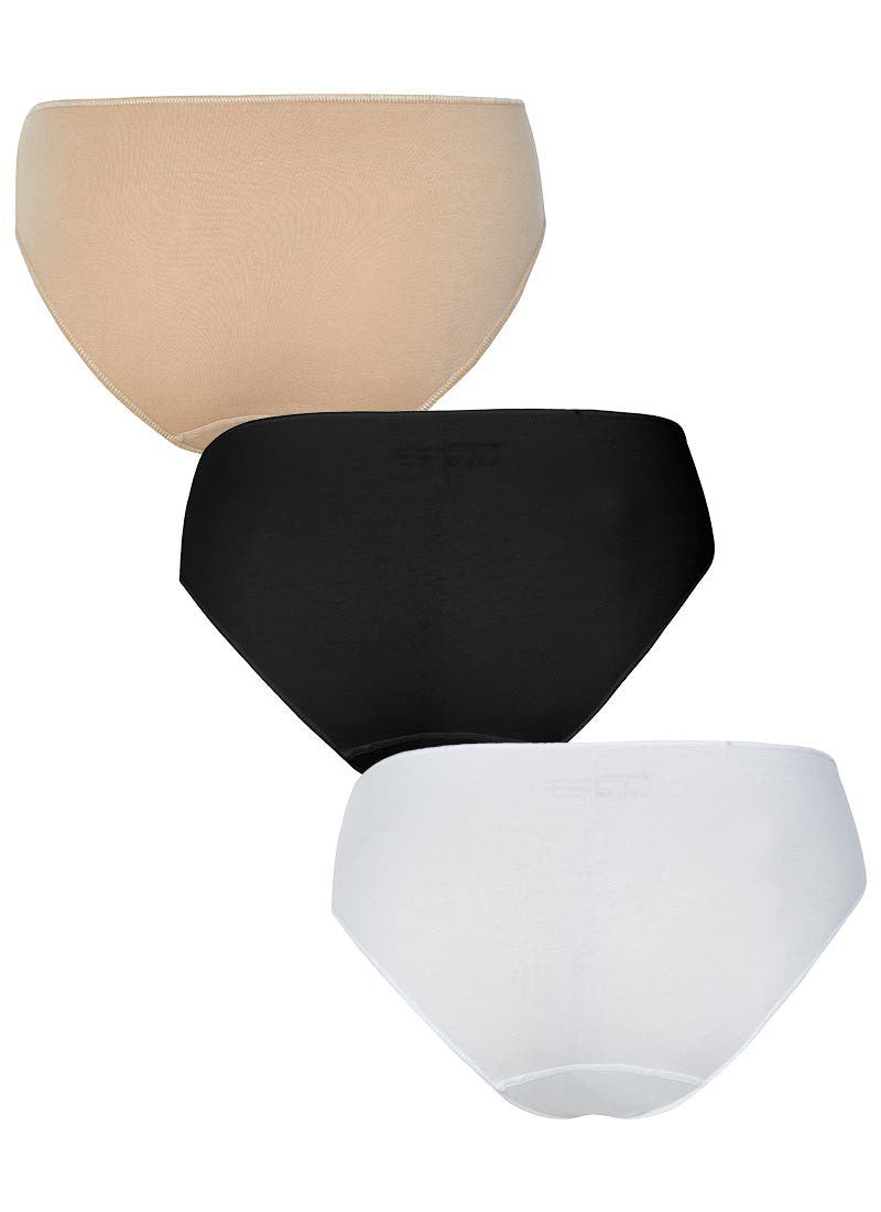 Damen Essentials Unterhosen 3er-Pack - Weiß & Schwarz