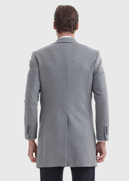 Grau Regular Fit Schmetterlingskragen Mantel
