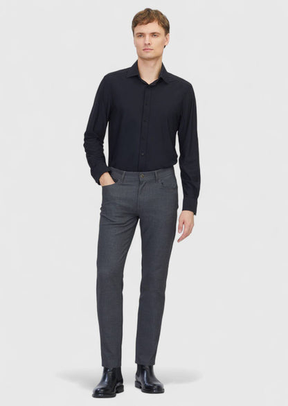 Grau Gewebte Weiche Casual-Hose
