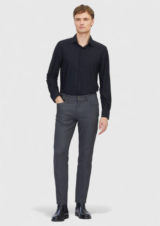 Grau Gewebte Weiche Casual-Hose