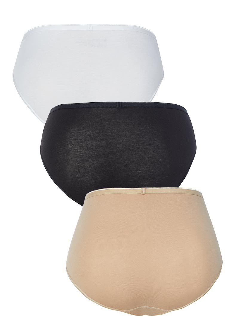 Damen Essentials Unterwäsche 3er-Pack - Weiß & Schwarz