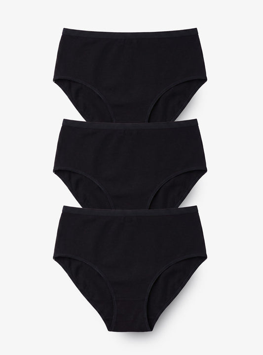 Damen Slips 3er-Pack Essential 1577 - Schwarz