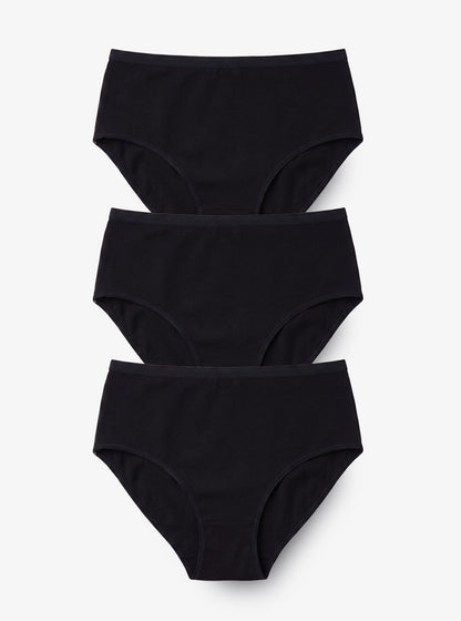 Damen Slips 3er-Pack Essential 1577 - Schwarz