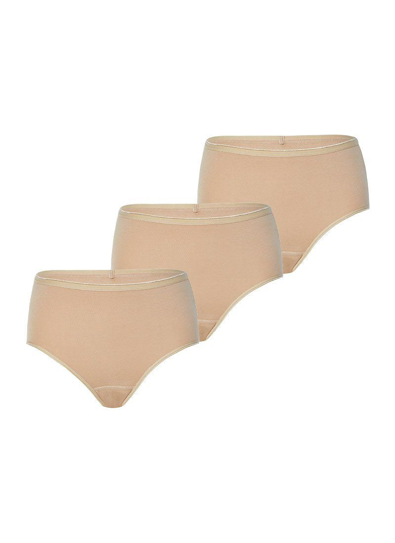 Damen Slips 3er-Pack Essentiell 1577 - Beige