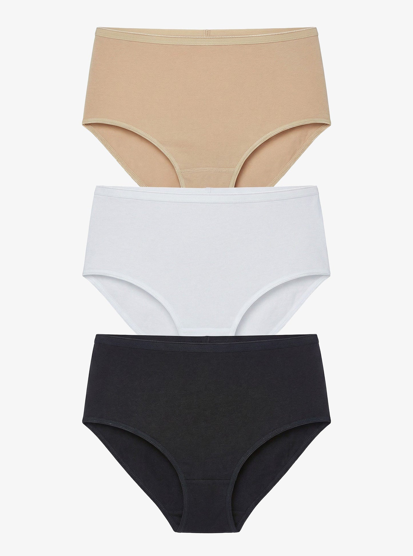 Damen Slips 3er-Pack Essentiell 1577 - Weiß Schwarz