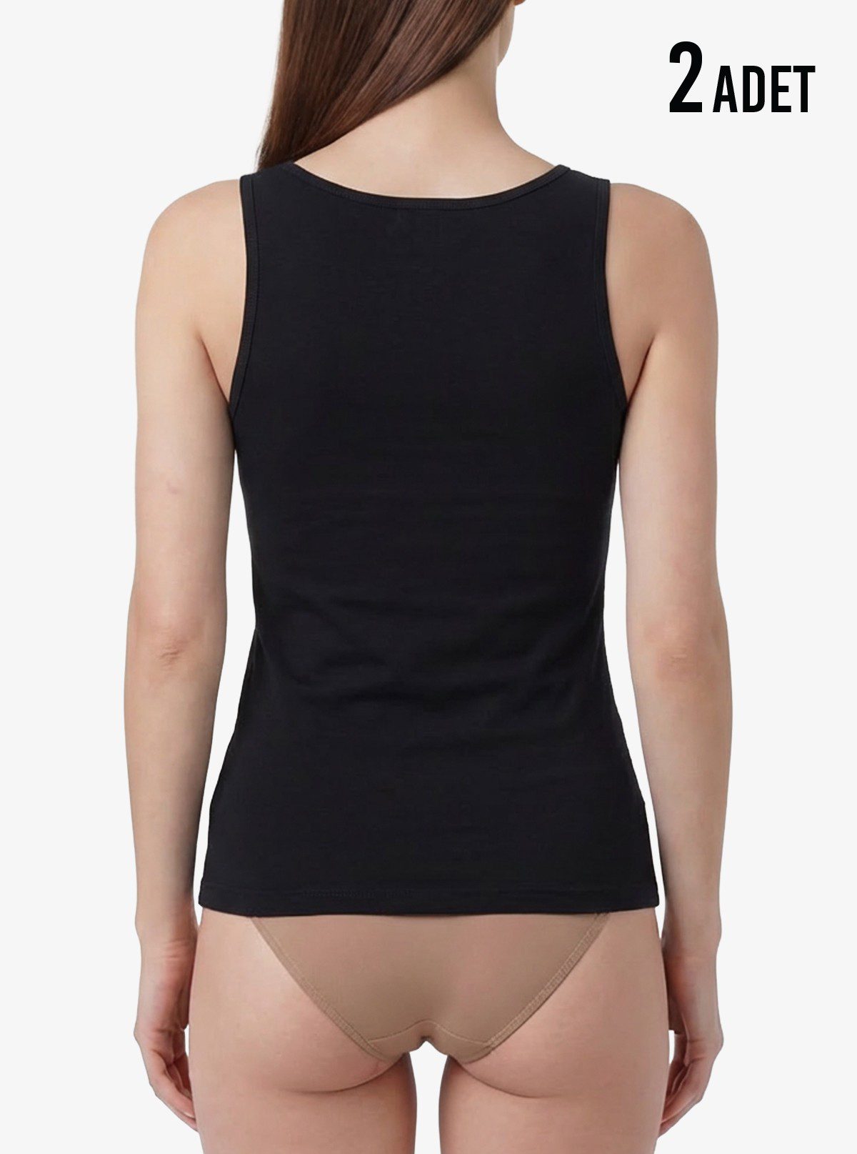 Damen Essentials Top 2er-Pack - Schwarz