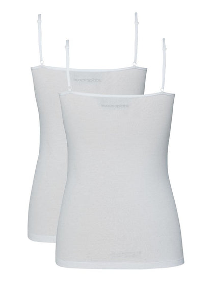 Damen Top mit dünnen Trägern 2er-Pack - Weiß