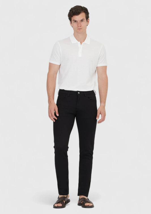 Schwarze Strickhose im Slim Fit