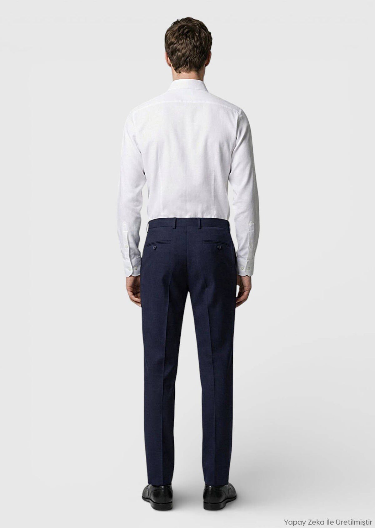 Marineblaue moderne Wollmix-Hose