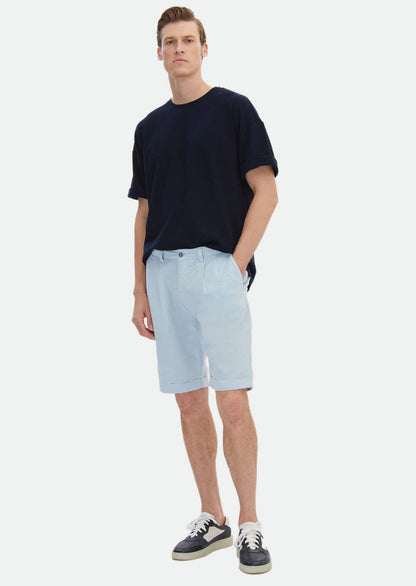 Gewebte Bermudahose in Karottenform aus 100 % Baumwolle