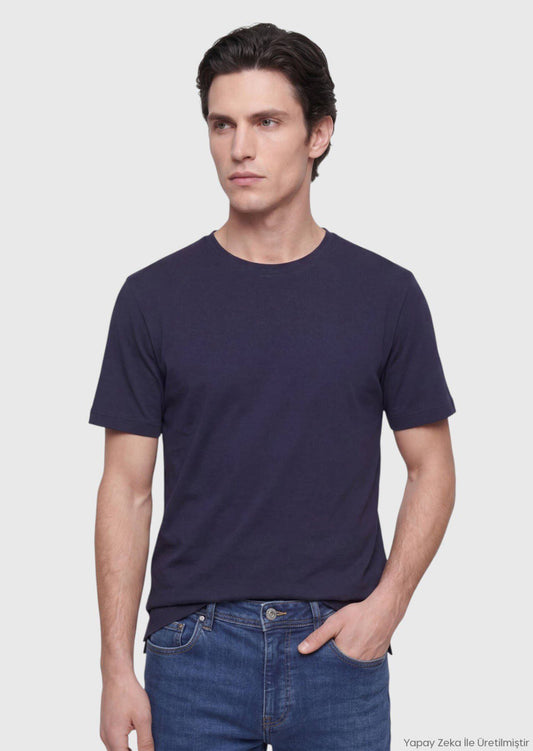 Einfaches T-Shirt mit Rundhalsausschnitt