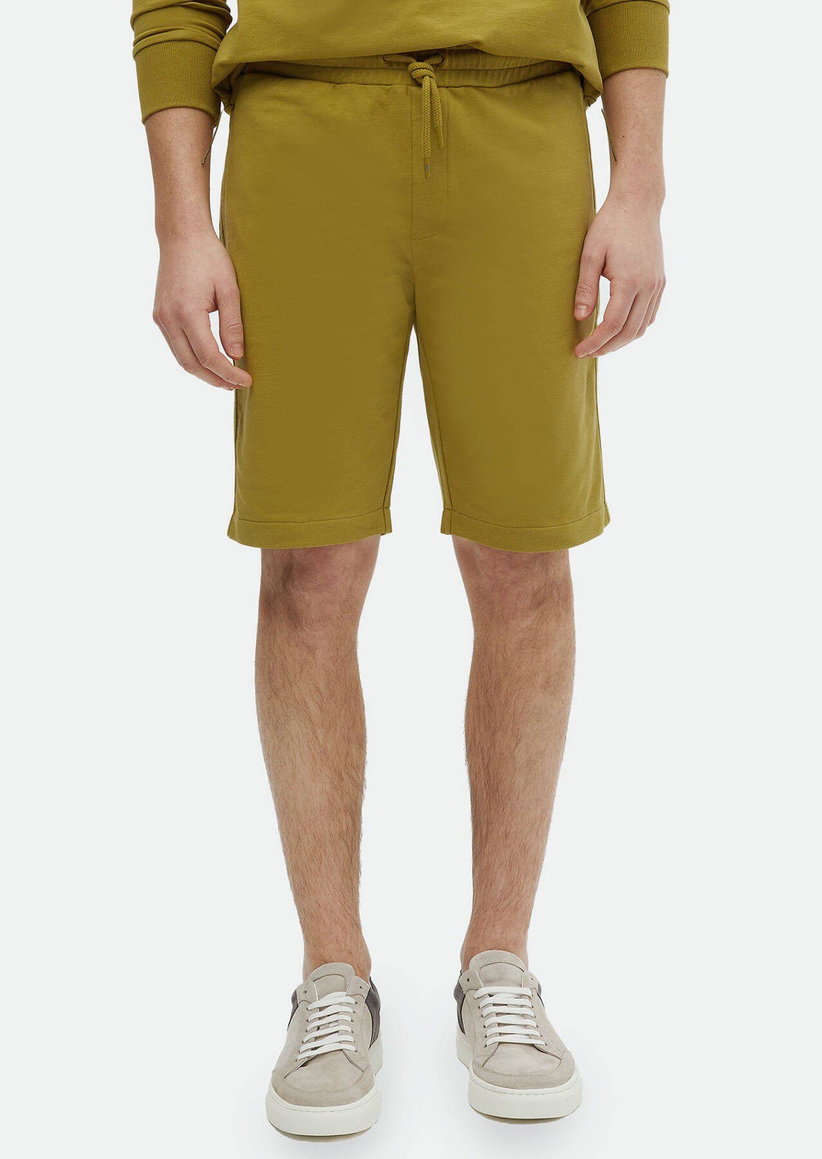 Strick-Jogging-Passform, sportliche Bermudas aus Baumwollmischung