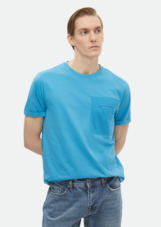 Einfarbiges T-Shirt mit Rundhalsausschnitt aus 100 % Baumwolle