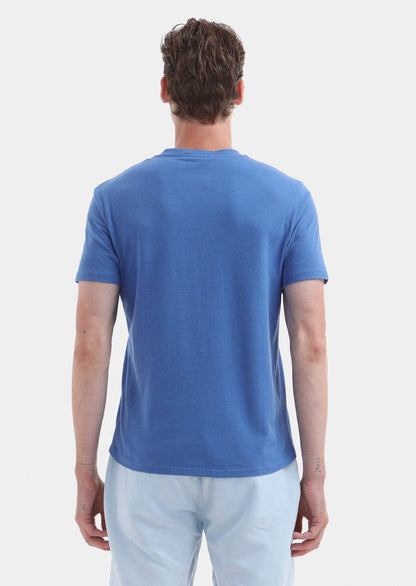 Einfarbiges T-Shirt mit Rundhalsausschnitt aus 100 % Baumwolle