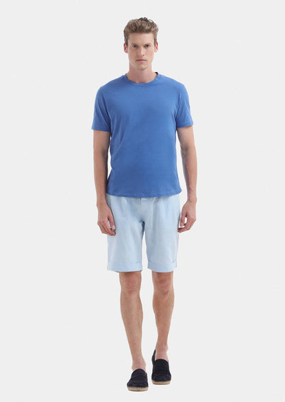 Einfarbiges T-Shirt mit Rundhalsausschnitt aus 100 % Baumwolle