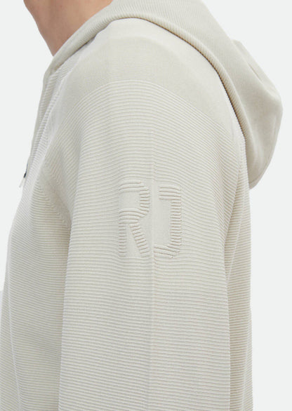 Jacquard-Strickjacke mit Kapuze