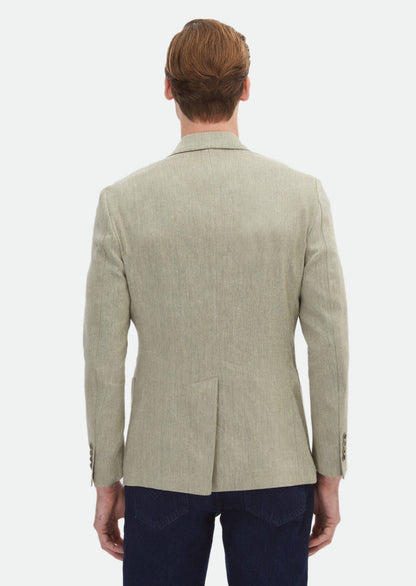Gemusterte, schmal geschnittene Jacke aus Baumwollmischgewebe