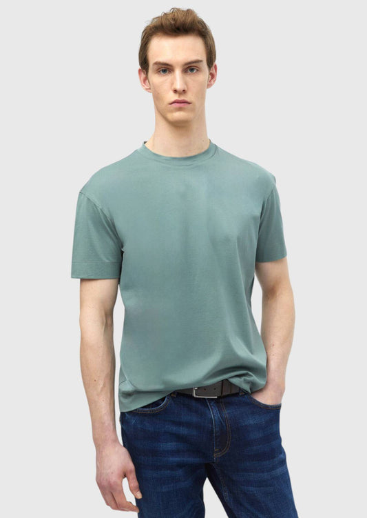 Einfarbiges T-Shirt mit Rundhalsausschnitt aus 100 % Baumwolle