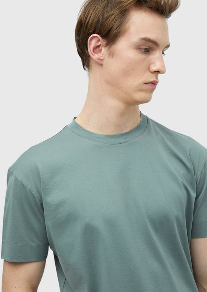 Einfarbiges T-Shirt mit Rundhalsausschnitt aus 100 % Baumwolle