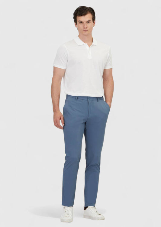 Blaue Strick-Jogginghose in lässiger Passform