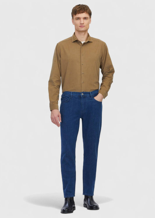 Schmal geschnittene Jeans aus Denim-Baumwollmischung