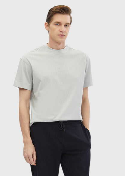 Einfarbiges T-Shirt mit Rundhalsausschnitt aus 100 % Baumwolle