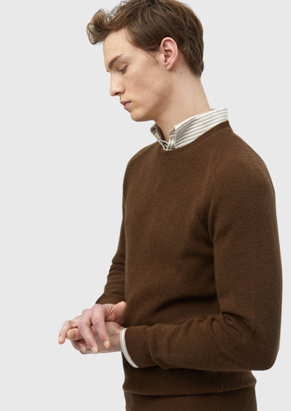 Zimtfarbenes Strickwaren-Sweatshirt