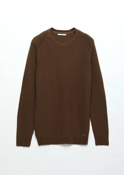 Zimtfarbenes Strickwaren-Sweatshirt