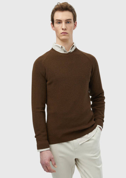 Zimtfarbenes Strickwaren-Sweatshirt