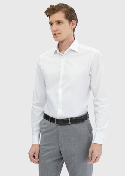 Weißes Klassisches Baumwollhemd Regular Fit