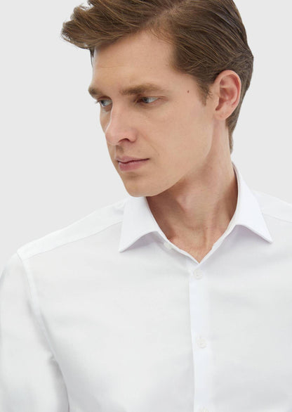 Weißes Klassisches Baumwollhemd Regular Fit