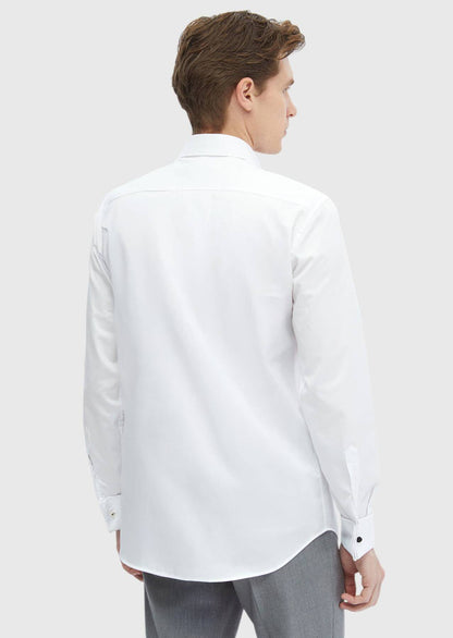 Weißes Klassisches Baumwollhemd Regular Fit