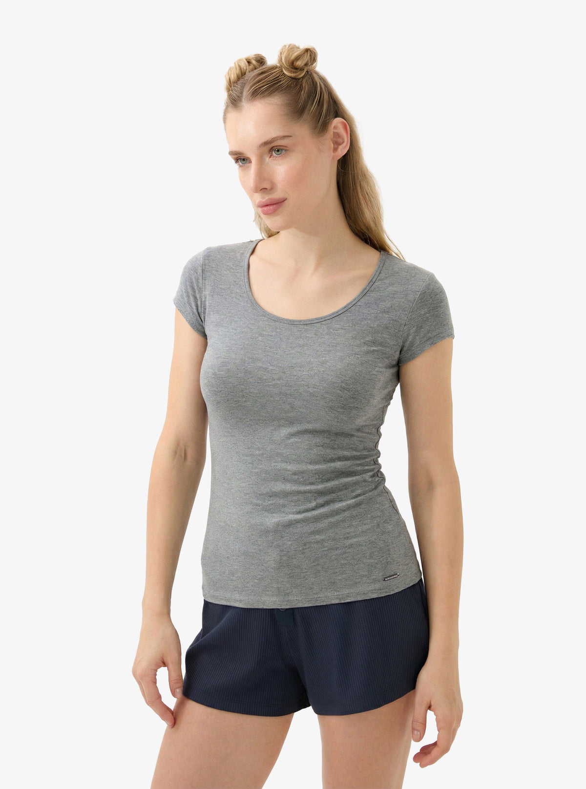 Damen T-Shirt Silber 1622 - Grau Mix