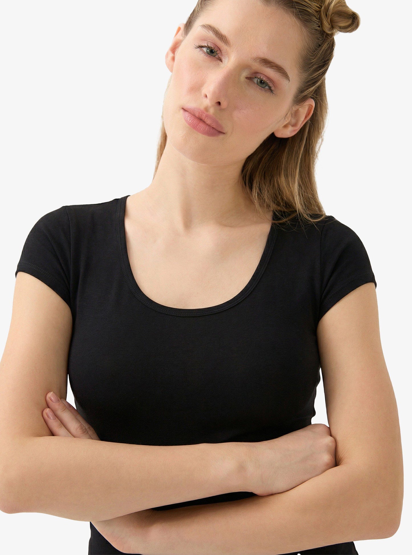 Damen T-Shirt Silber 1622 - Schwarz