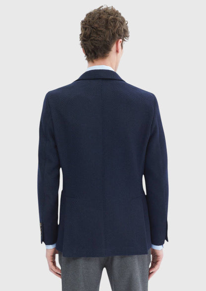 Gemusterte Jacke mit schmaler Passform und Schulterpartie aus Wollmischgewebe