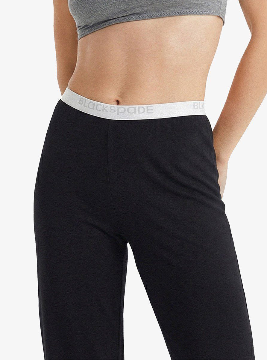 Damen Silber 1625 Schwarze Schlafhose