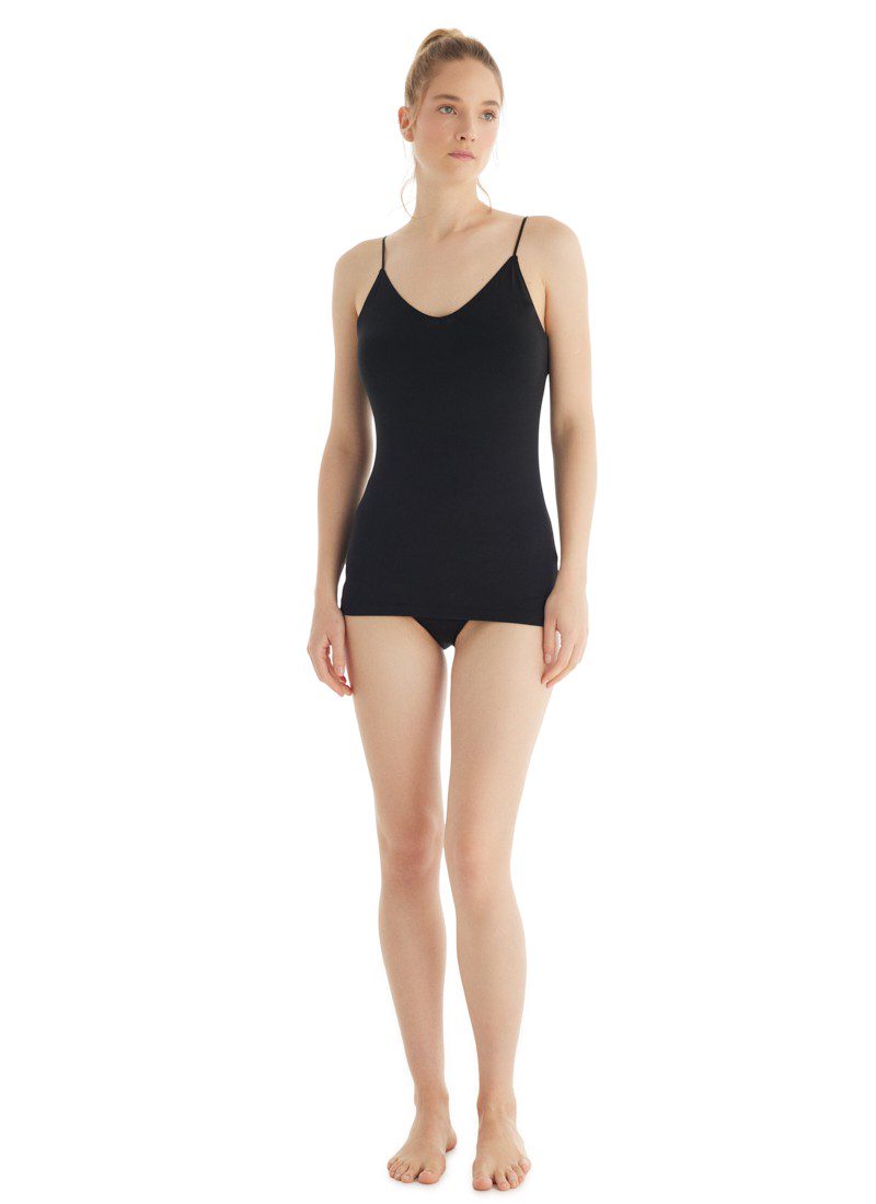Damen Silber Top 1627 - Schwarz