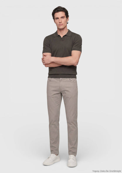 Vizon Slim Fit Baumwollmischung Alltagshose