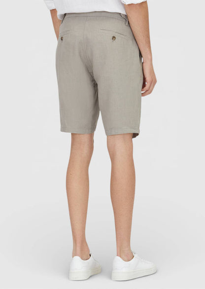 Beige gewebte Karotten-Shorts aus 100 % Leinen für den täglichen Gebrauch
