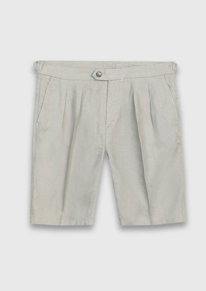 Beige gewebte Karotten-Shorts aus 100 % Leinen für den täglichen Gebrauch