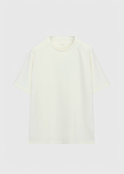 Ecrufarbenes, schlichtes Sweatshirt mit Rundhalsausschnitt