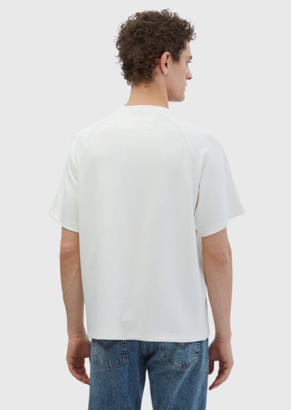 Ecrufarbenes, schlichtes Sweatshirt mit Rundhalsausschnitt