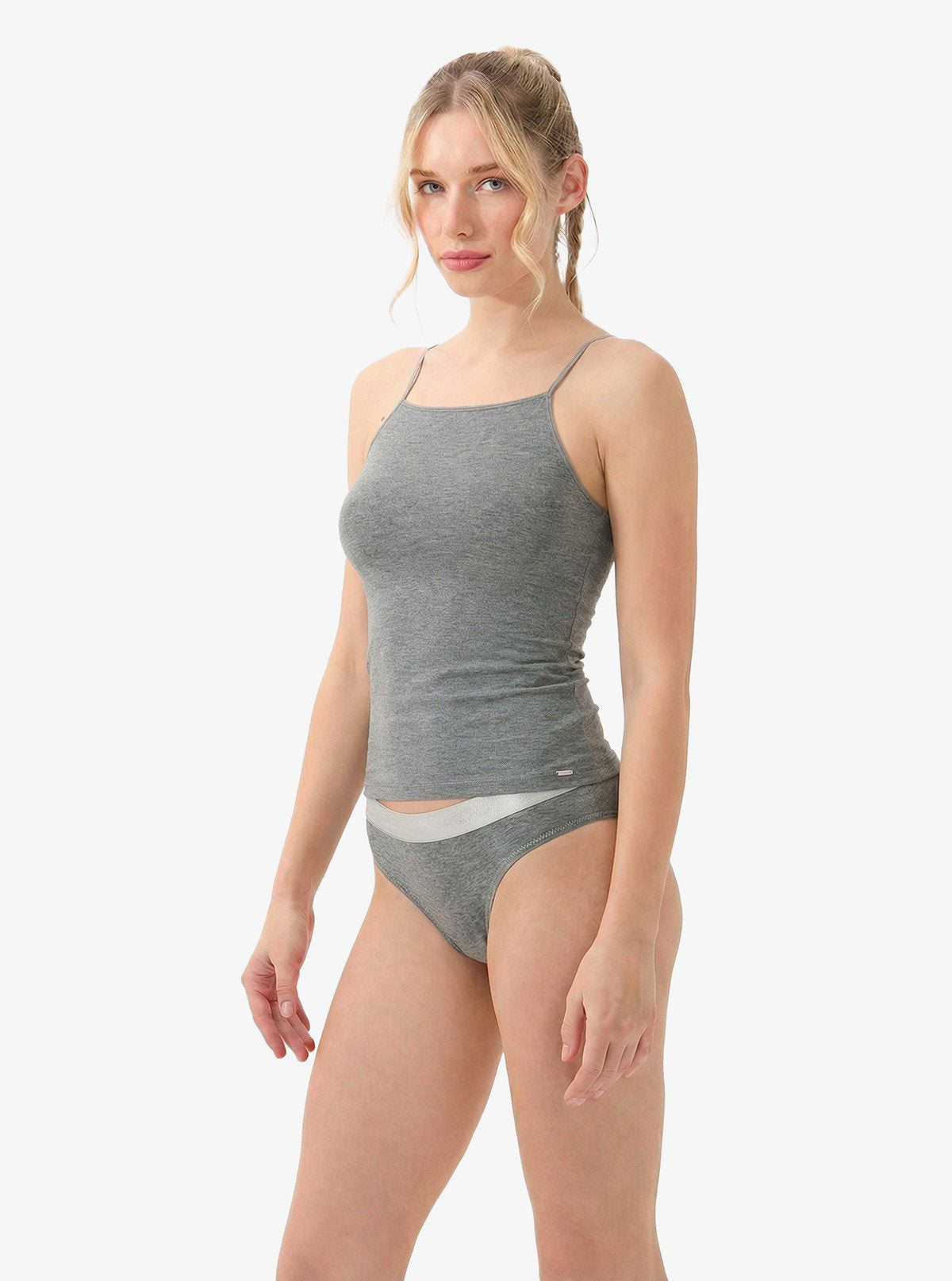 Damen Silber Top 1628 - Grau Mix