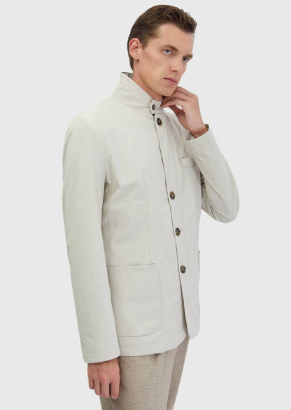 Blazer mit sandfarbenem Besatz