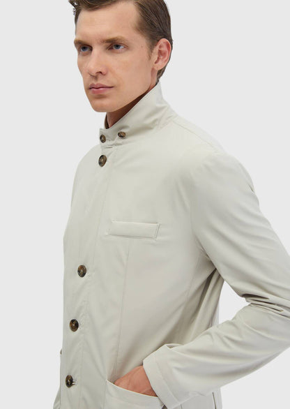 Blazer mit sandfarbenem Besatz