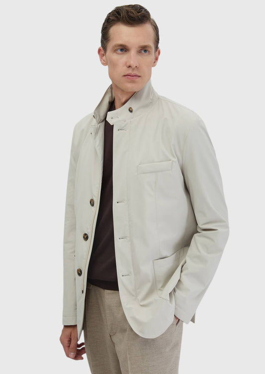 Blazer mit sandfarbenem Besatz