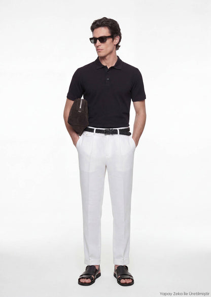 Schwarzes, schlichtes Polo-Shirt